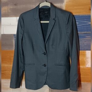 J.Crew 1035 Super 120's Blazer Women's 4 Charcoal Gray Tailored Career Wool